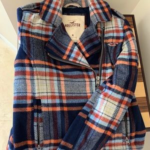 Hollister Plaid Moto-Style jacket.